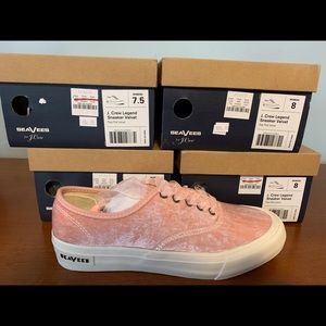 NEW SeaVees J.Crew legend Pink Velvet sneakers NIB